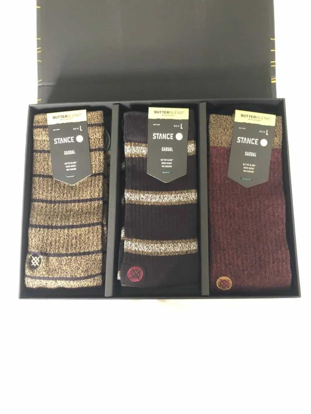 Stance McGregor Butter Blend 3 Pack Socks Gift Box Size L